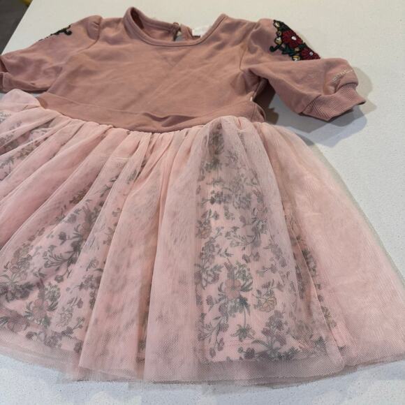 BCBGirls Toddler 3T Mauve Floral Design Dress - Picture 6 of 6